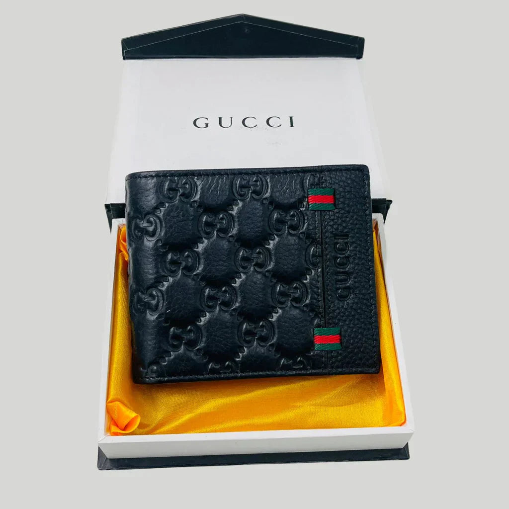 Designer GI Wallet For Men Cow Leather Black