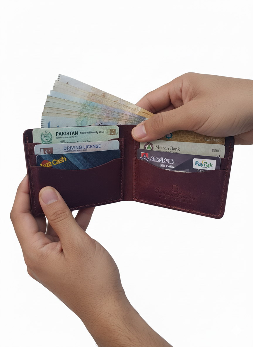 Grain Leather Wallet for Men - Bifold Wallet Ultra Strong Stitching