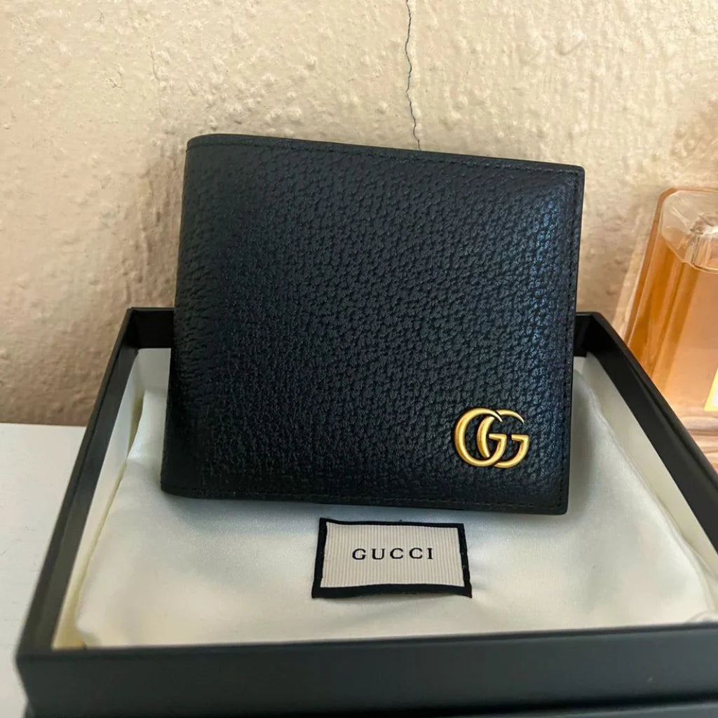 GI Leather Bifold Men Wallet Black (Made In Italy)