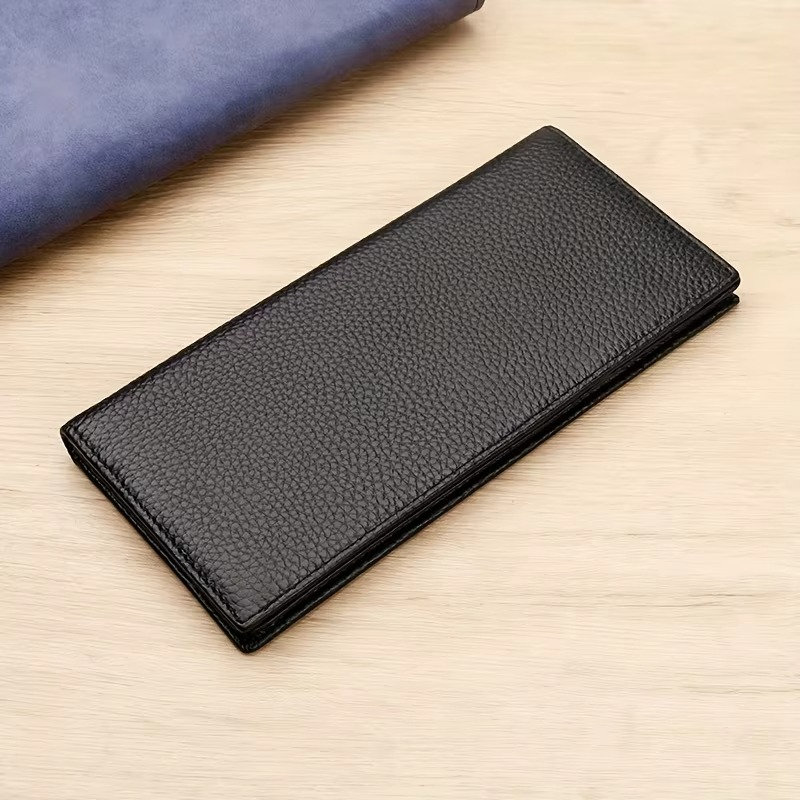 Wallet Genuine Leather Long Slim Bifold Card Holder Wallet Purse