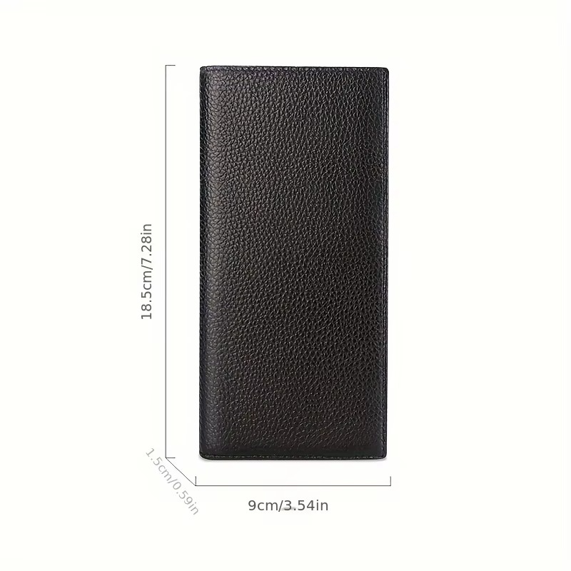 Wallet Genuine Leather Long Slim Bifold Card Holder Wallet Purse