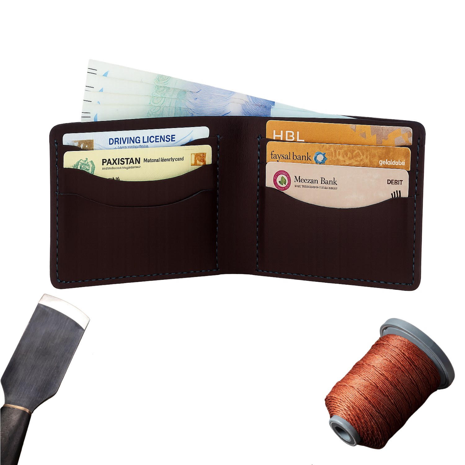 Handmade Leather Wallet Slim & Stylish Bifold